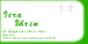 vera uhrin business card